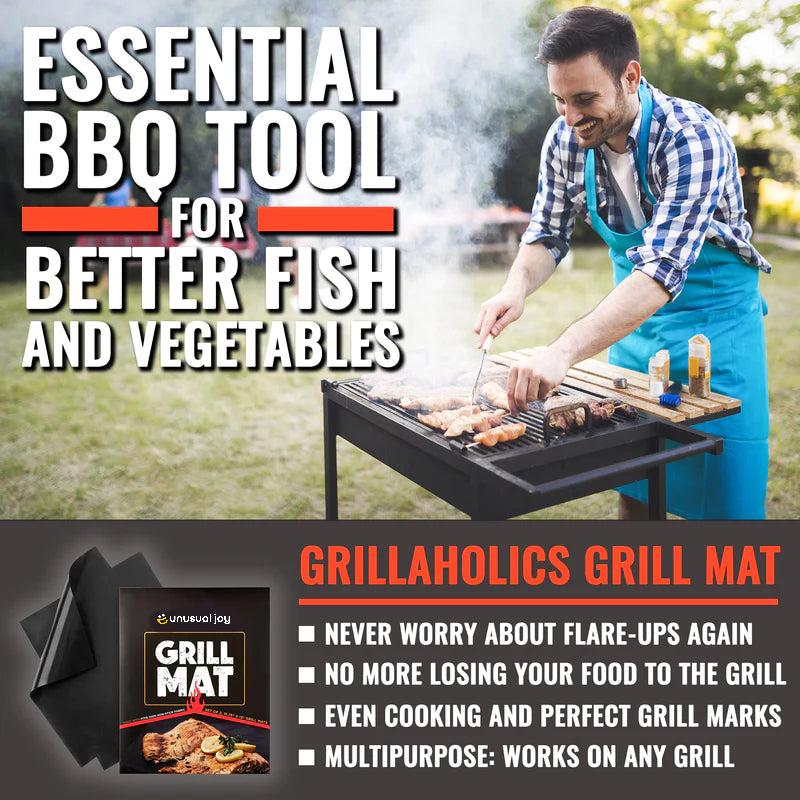 100% Non-Stick Reusable Grill Mats - Set of 6 - a5