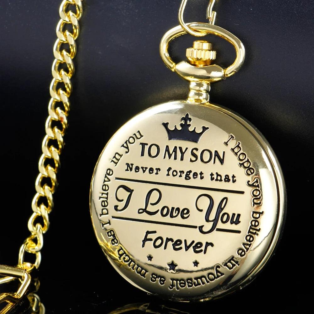 To My Son Quartz Pocket Watch